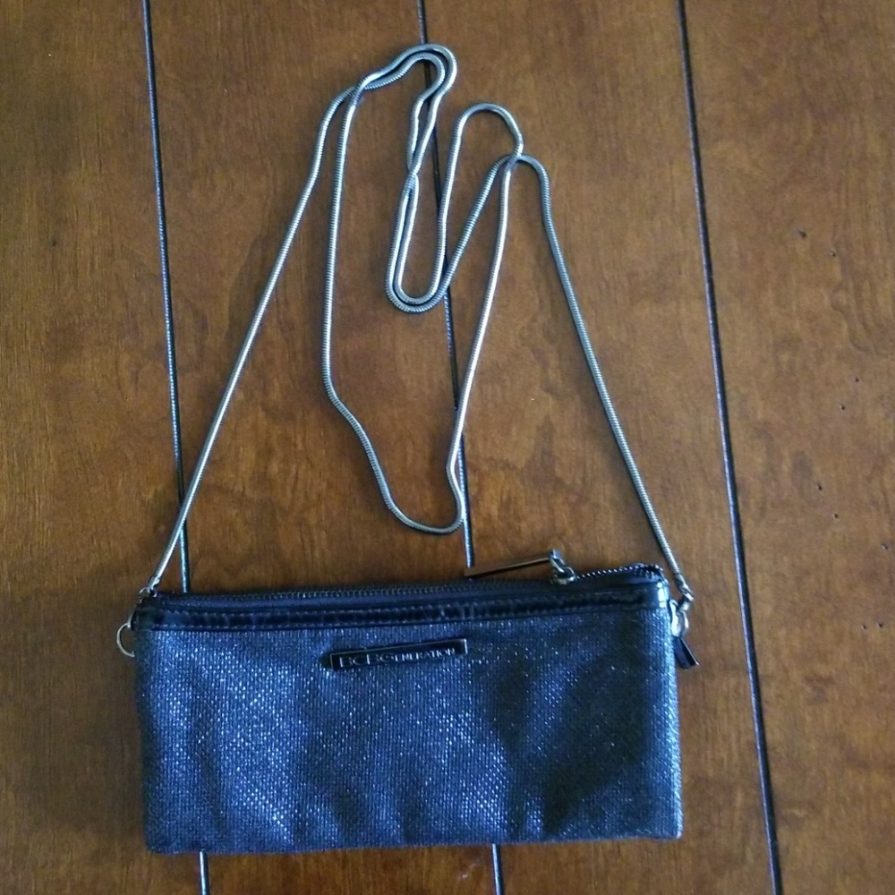 BCBG Small Metallic Purse with Metal Strap